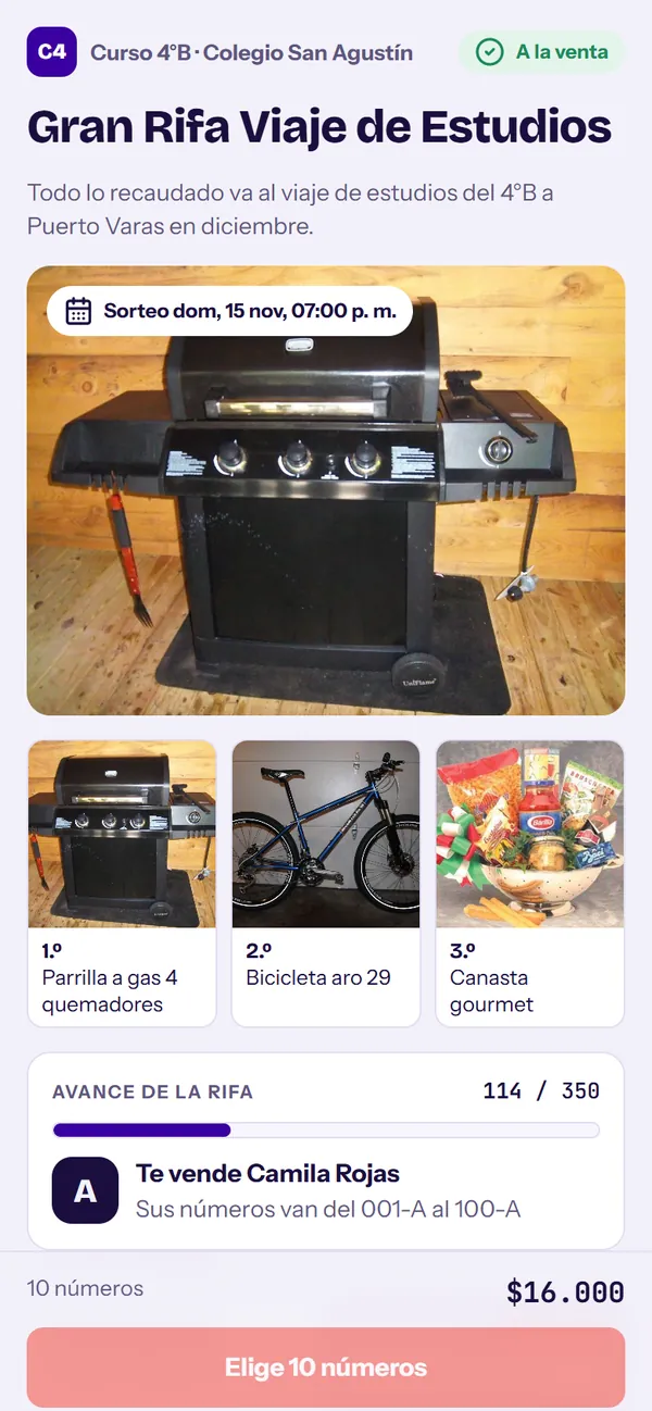 Premios, fecha y quién te vende