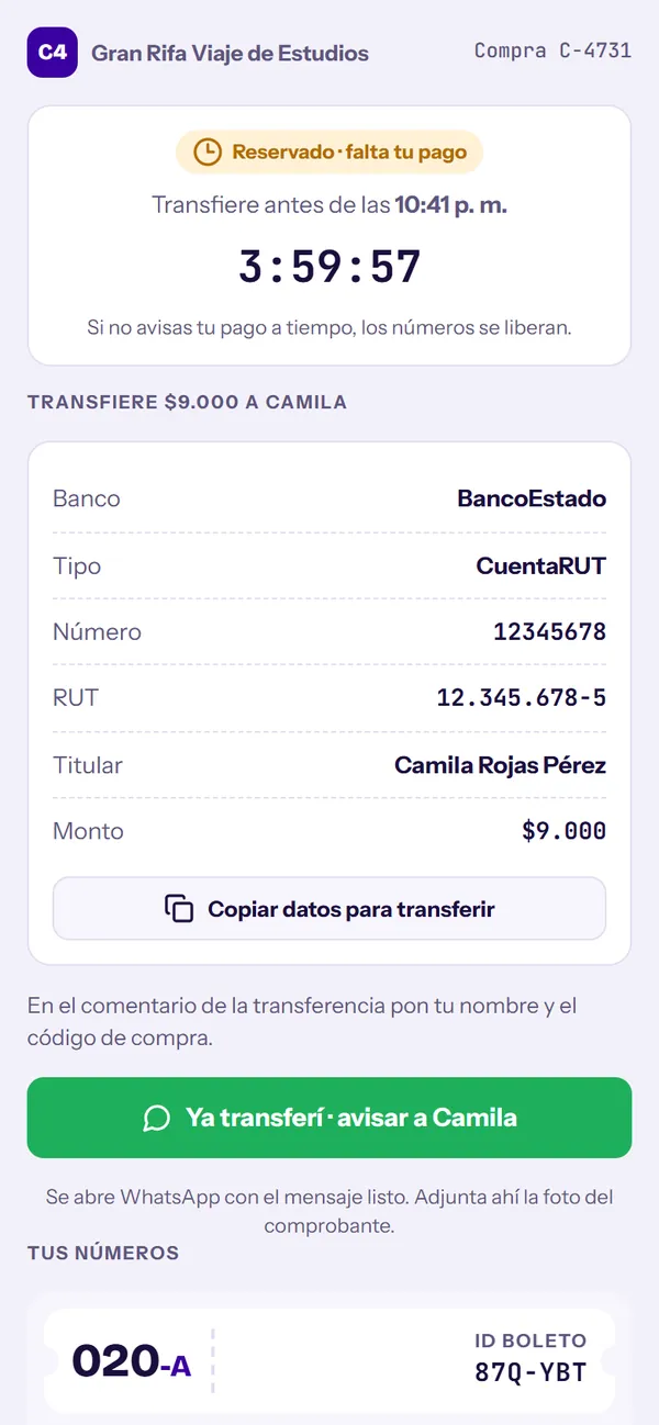 Hora límite, cuenta y 